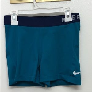 Teal Nike pro shorts
